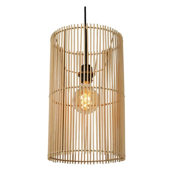 Lucide JANTINE - Pendant light - Ø 26 cm - 1xE27 - Natural - detail 3